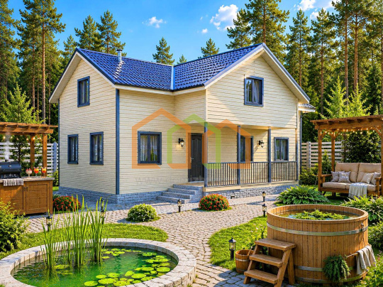 Баня из бруса с мансардой Уран